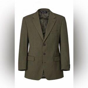 Vintage Jos. A. Bank Mitchell Wool Blazer 44L Olive Green Made USA Office